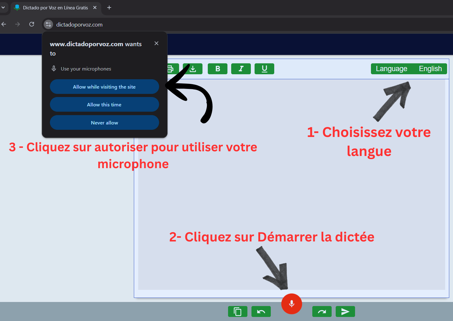 dictee vocale en ligne